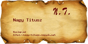 Nagy Titusz névjegykártya